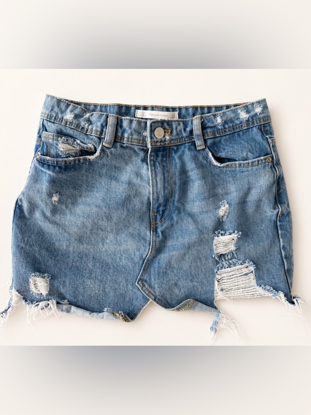 3/$30 Zara Trafaluc Denimwear Ultra Distressed Denim Mini Skirt - Tween clothes